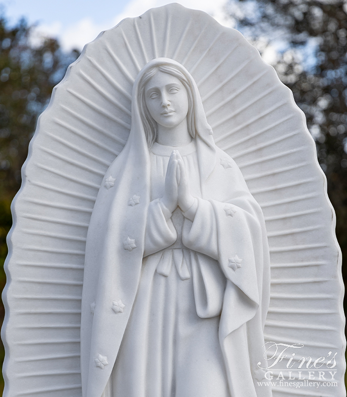 Marble Statues  - 63 Inch Our Lady Of Guadalupe Marble Statue - MS-1248